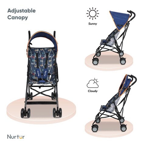 نورتور عربة أطفال مع مظلة مزخرفة B801FT-NR11 بمقاس 45×59×95 سم