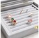 Doreen Velvet Glass Ring Display Box Jewelry Holder Storage Organizer Case (Ring Box Gray)GC607A