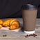 Lavish 8 Oz. Insulated Brown Patterned Ripple Paper Hot Coffee Cups With Lids [500 Cups]