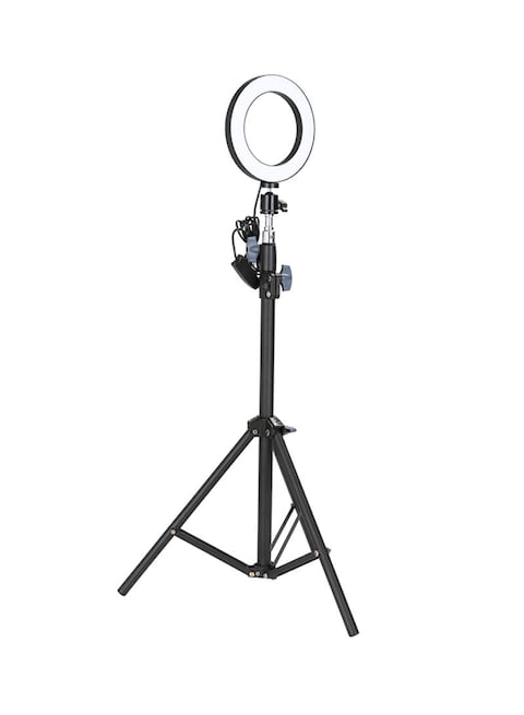 Generic - Aluminum Alloy Photography LED Selfie Ring Light With Stand Tripod Black/White