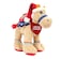 Caravaan, Cuddly Beige Christmas Camel With Bright Detailed Embroidery And Cute Santa Hat With Merry Christmas Print On Red Bandana, Size 25cm