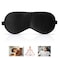 Silk Sleep Mask Eye 100% Mulberry Super Smooth Soft Breathable Blindfold Sleeping Drowsy Silk Sleep Masks Blindfold Airplane Eye Cover For Travel Adjustable Strap No Pressure For Women Mens (Black)