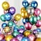 Uaejj 50/Set Multi Color Foil Balloon Party Supplies Banner Paper Garland For Happy Birthday Party Decoration Kids Baby Party Supplies Air Wedding Decoration Metallic Balloons