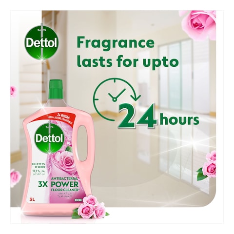 Dettol 3x Power Antibacterial Floor Cleaner Rose 3L