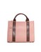 AMICA Emmy Soft Vegan Leather Colorblocked Tote Bag with Detachable Shoulder Strap - Suitable for Work / Travel / University in Pink