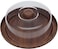 Evelin Cake Stand with Dome Cover 1 Set Wooden Multi- Functional Serving Platter and Cake Plate Home Kitchen Wood Food Tray with Glass Cover