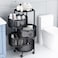 Round Rotating Multi-Layer Kitchen Storage Shelf with 4 Movable Wheels, Kitchen Storage for Fruit and Vegetable Floor-Standing(4 Layer Black)