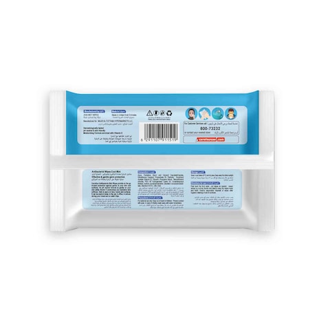 Carrefour Cool Mint Antibacterial Wipes White 20 Wipes