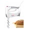 Bosch Hand Mixer Set - 450 Watt - White \ Grey - MFQ3540