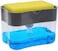9999 2 In 1 Sponge Rack Shelf Soap Detergent Dispenser Pump, Large Capacity With Sponge (B-Grey)