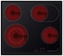 General Supreme Built-In Ceramic 4 Eye Electric Hobs, 60 Cm Length, Black (Installation Not Included)