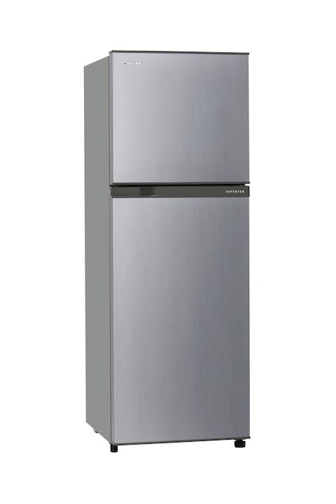 Toshiba - Invertor Refrigerator 2 Door with Glass Shelf 230 Ltrs Net Sliver Black