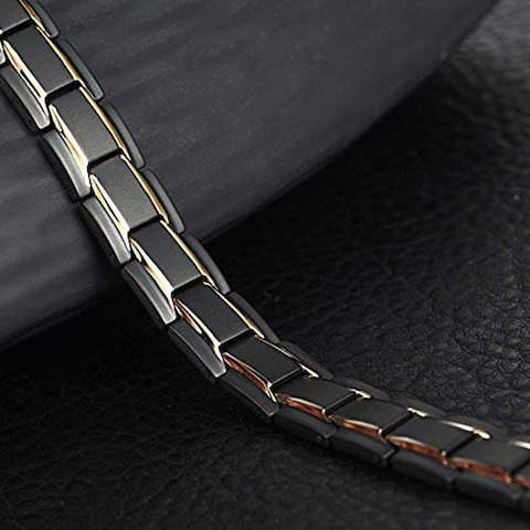 Generic - Health Energy Bracelet Bangle Men Stainless Steel Magnetic Gold Plated Jewelry
