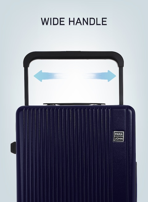 Creative handle design offers maximized base allows for increased packing space. Innovative Extra Wide Handle. TSA approved combination lock for additional security