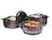 Pack Of 3 Stainless Steel Hotpot Set Silver 1000ml/1500ml/2500ml