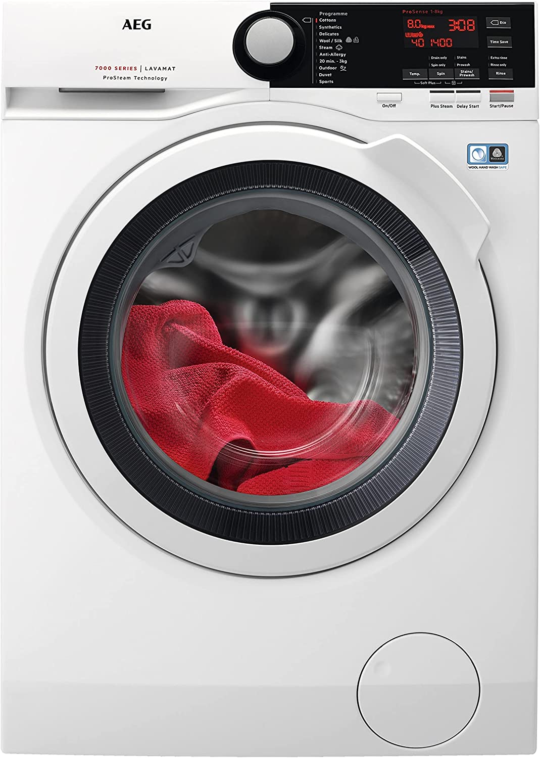 Buy AEG Washing Machine Front Load, Pro Steam, 8 Kg, 1400 RPM ...