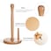 Generic-Wooden Vertical Stand Roll Paper Stand Holder Kitchen Paper Towel Toilet Tissue Holder Household Kitchen Tool