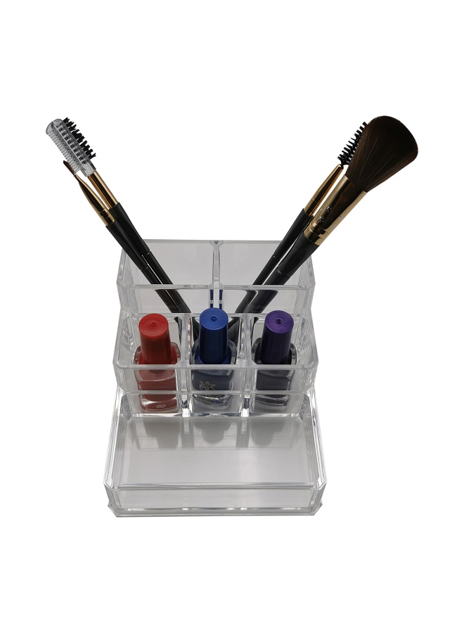 6 Spaces Clear Acrylic Lipstick Organizer Display Stand Cosmetic Makeup Organizer for Lipstick, Brushes