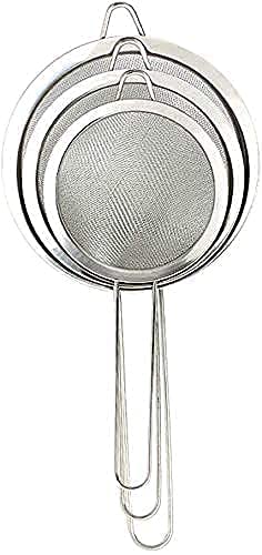 Buy AMERTEER Set of 3 Stainless Steel Fine Mesh Strainer, Colander ...