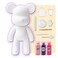 DIY PAINT YOUR OWN BEARBRICK BEAR FIGURE KIT (7 inch - 18 cm) Pour Over Acrylic Fluid Paint and create a unique display piece. COLORS: Light-Pink, Dark-Purple, Fluorescent-Pink