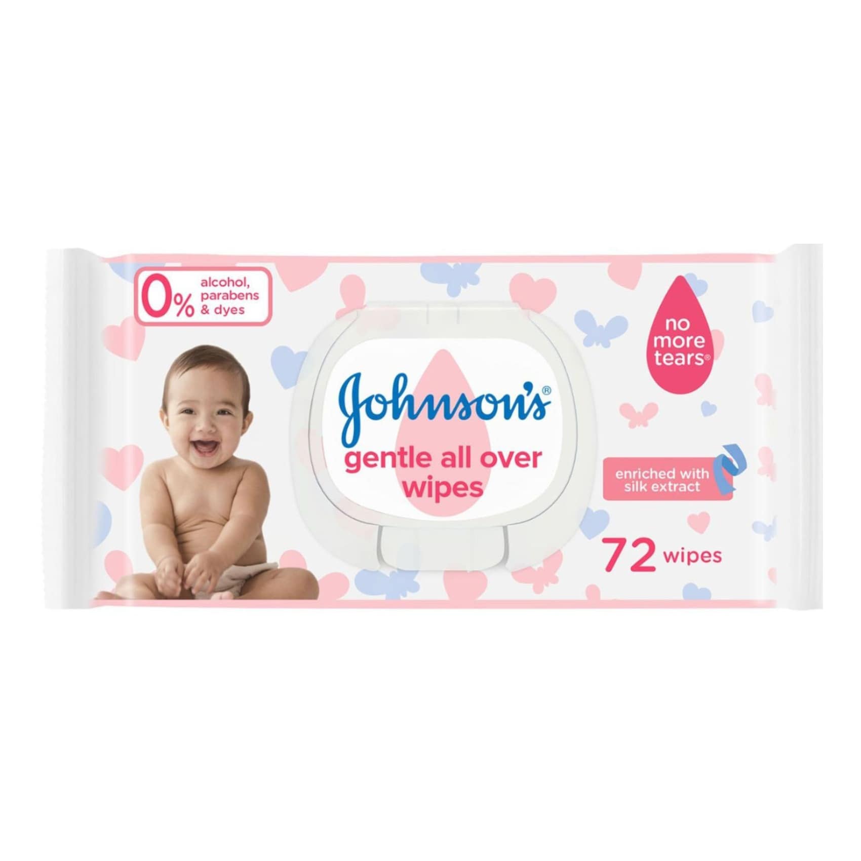 Buy Johnson's Baby Wipes Gentle, NO MORE TEARS, silk extract