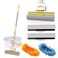 ZALCOON PVA Quadruple Rollers Sponge Mop Bucket 27cm, with 2 Ultra Absorbent PVA Sponge Refills, 2 Mop Slippers &amp; 1 Mop Holder  Household Cleaning Tool for Kitchen, Tiles, Multi-Surface Hard Floors