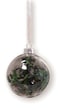Designer Glass Bauble With Hollies &amp; Red Berries 8cm 1pc/pk