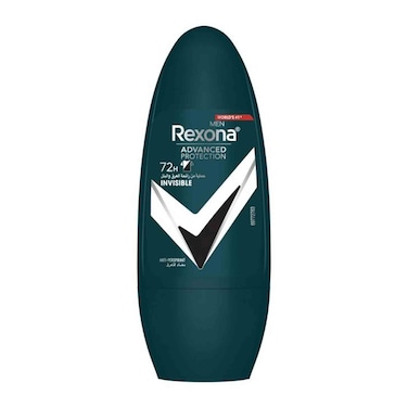 Rexona Men Antiperspirant Deodorant Roll On, 72 hour sweat &amp; odor protection*, Antibacterial + Invisible, with MotionSense technology, 50ml