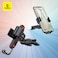 Baseus Aluminum Car Phone Holder CD Slot Auto Lock Gravity Car Mount Compatible With 4.0 6.5 Inch For iPhone 14 Pro Max 13 12 11 SE X And Many More Black