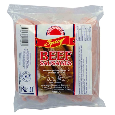 Farmer's Choice Spicy Beef Sausage 400g
