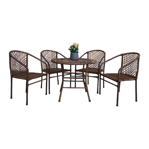 Alameya Rattan Set 4 Chairs +Table