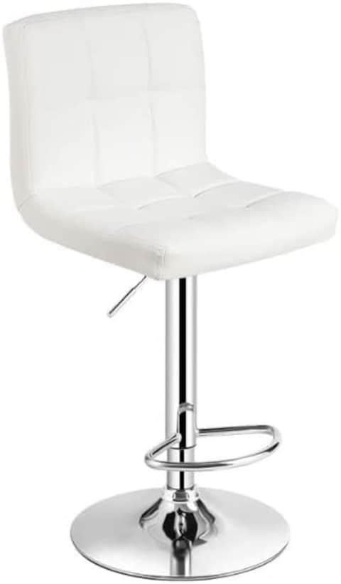 Galaxy Design Adjustable Bar Stools PU Leather Swivel Lift Kitchen Counter Pub Chair White Color - Size ( D x W x H ) 40 x 40 x 110 cm Model - GDF-J201.