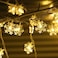 10M 100 LED Christmas Snowflake String Lights, Extendable for Holiday Party, Xmas Tree, New Year, Garden Decorations, Warm White