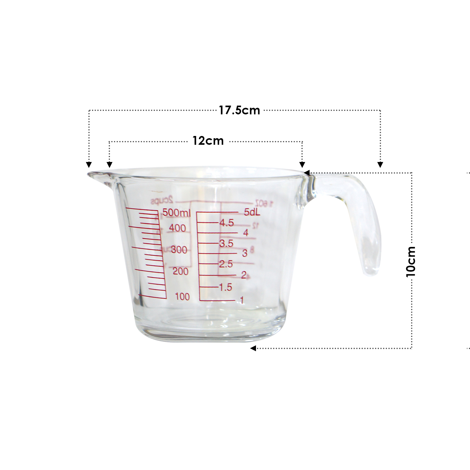Aiwanto 500ml Measuring Jug Measuring Cup for Cooking Glass Jug for Measuring