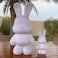 BUNNY MONEY SAVER FIGURINE (9 inch - 23 cm) ACRYLIC DRIP POURING PAINT DIY SET Colors: Light-Pink, Silver, Lemon-Yellow.