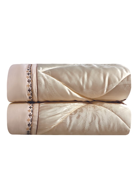 STARGOLD Comforter Set Extra Soft Lace Jacquard Comforter King Size Microfiber Printed 8 Pieces Set
