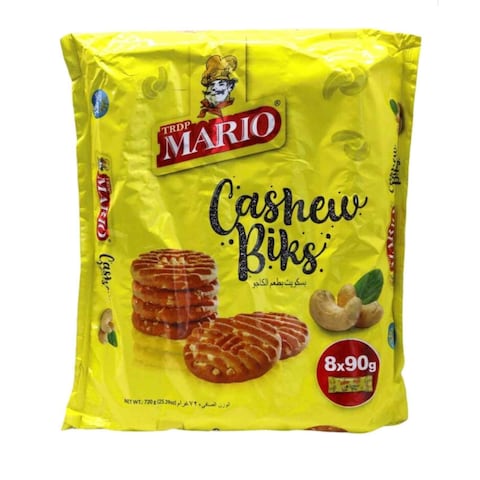 TRDP Mario Cashew Biks Biscuits 90g Pack of 8