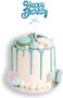 Party Time Blue 3D Happy Birthday Cake Topper Happy Birthday Cursive Font Cake Topper Set for Boys Girls Women Men, Cake Decoration, Birthday Party Decorations Supplies