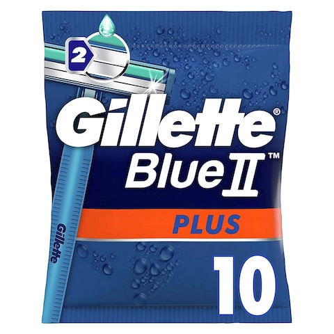 Gillette Blue II Plus Disposable Razors - 10 Razors