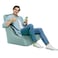 In House Harvey Velvet Bean Bag Chair - Small - Light Turquoise