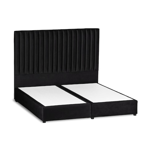 إن هاوس ألكمار هيكل سرير منجد بالمخمل - نفر ونص - 200×150 سم - أسود