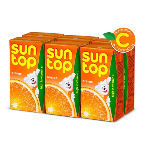 Buy Suntop Orange Juice 125ml Pack of 6 in UAE