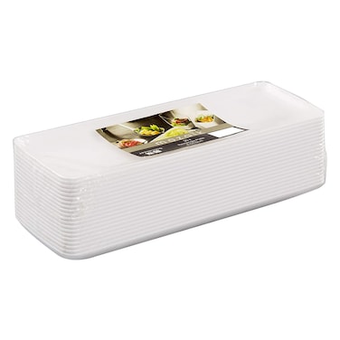 Mozaik White Color Disposable Plates 20 Pieces