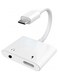Earldom Plug And Play 2 In 1 Universal Type C To 3.5Mm Headphone Jack And Charging Adapter 10Cm White