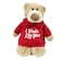 Caravaan, Supersoft, Cuddly Mascot Bear With Trendy Red Hoodie I Kinda Like You Size 28cm Ideal For Birthdays, Boys, Girls Parties Soft And Cuddly