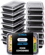 اشتري Markq [15 Pack] - 32 oz Meal Prep Containers with Lids - 1 Compartment Plastic Food Storage Containers - Lunch Boxes في الامارات