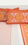 Swayam Sparkle Collection Flat King Bedsheet with 2 Pillow Cover, Orange, 260 x 270 cm