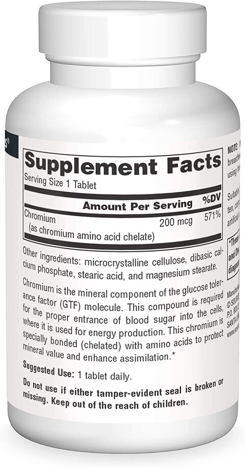 Source Natural Chromium Chelate 200Mcg, Inc. 250 Tabs