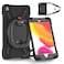 Moxedo Heavy Duty Shockproof Rugged Protective Colorful Case with 360 Rotating Kickstand and Shoulder Strap for Kids Compatible for iPad Mini 4 / 5 (Black)