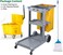 AKC Trolley Multipurpose Cleaning Trolley with Squeeze Bucket&amp; Mop, Hotel Restaurant Laundry Trolley, Load Bearing 60kg Large Capacity Utility Cart